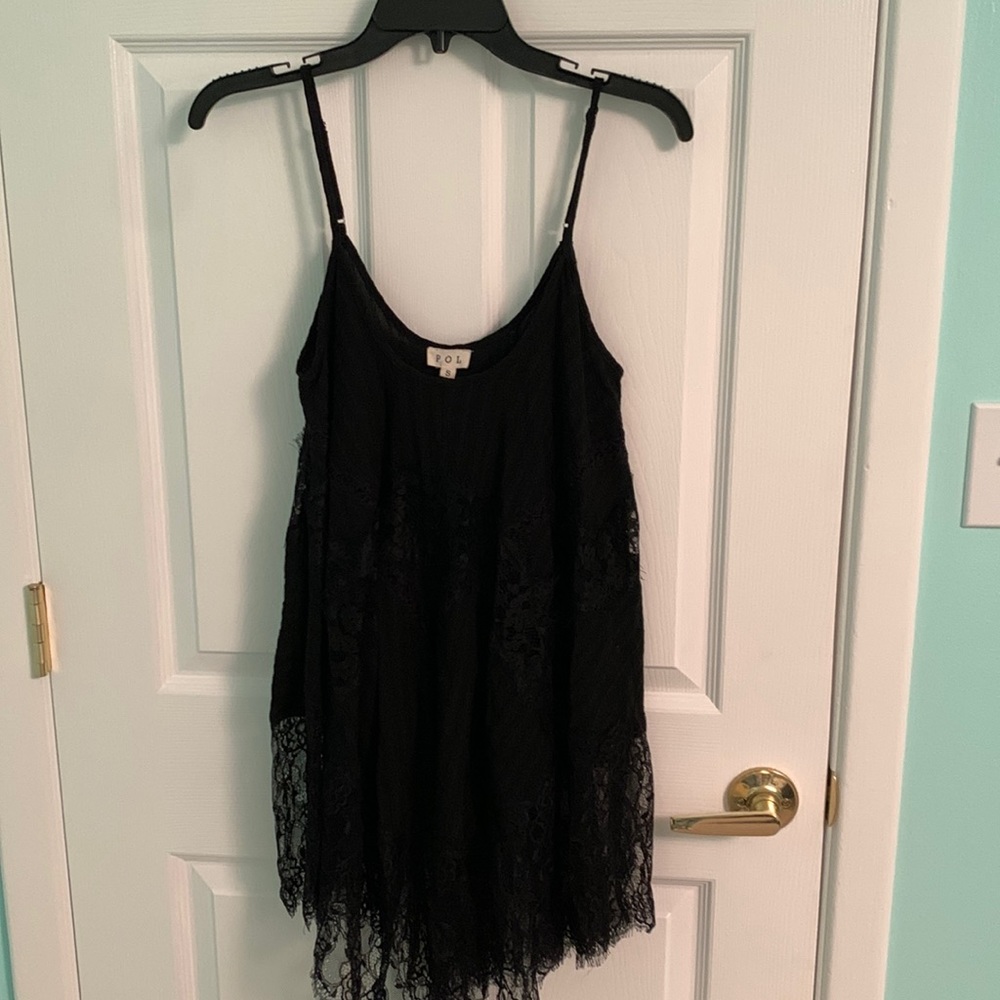 POL Black Lace Swim Coverup